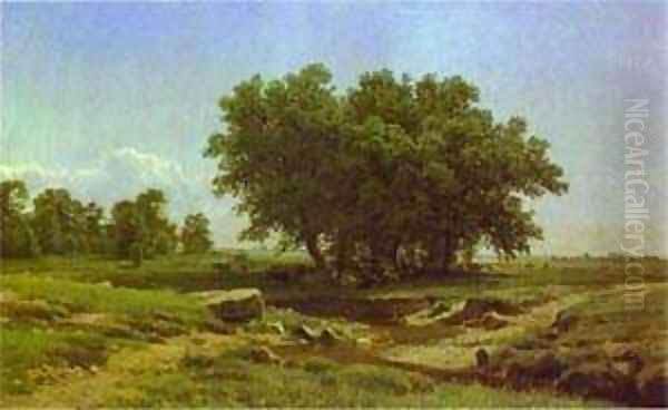 Oak Trees 1886 Oil Painting by Ivan Shishkin