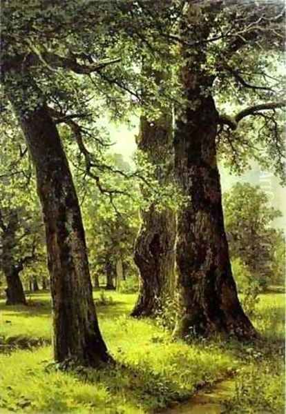 Oaks 1887 Oil Painting by Ivan Shishkin