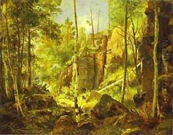 View Of Valaam Island Kukko 1859 Oil Painting by Ivan Shishkin