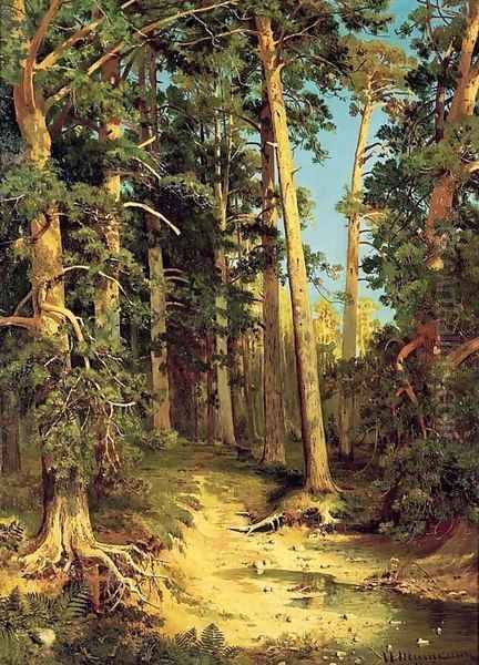 Forest Scene Oil Painting by Ivan Shishkin