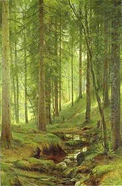 Stream By A Forest Slope 1880 Oil Painting by Ivan Shishkin