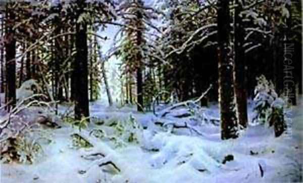 Winter 1890 Oil Painting by Ivan Shishkin