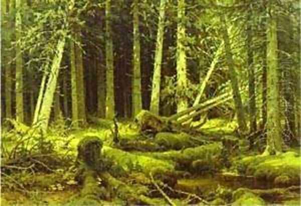 Wind Fallen Trees 1888 Oil Painting by Ivan Shishkin