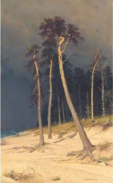 Sandy shore Oil Painting by Ivan Shishkin