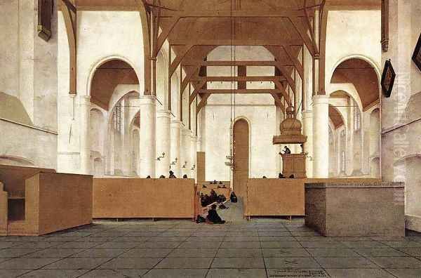 Interior of the Church of St Odulphus, Assendelft Oil Painting by Pieter Jansz Saenredam