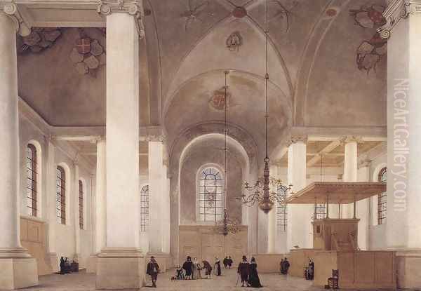 Interior of the Church of St Anne in Haarlem 1652 Oil Painting by Pieter Jansz Saenredam