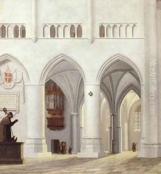 Interior of the Church of St Bavo at Haarlem 1630 Oil Painting by Pieter Jansz Saenredam