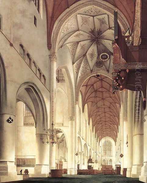 Interior of the Church of St Bavo in Haarlem 1648 Oil Painting by Pieter Jansz Saenredam