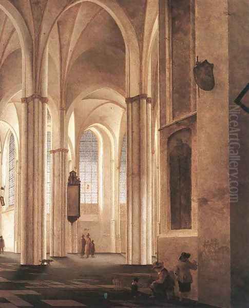 The Interior of the Buurkerk at Utrecht 1644 Oil Painting by Pieter Jansz Saenredam