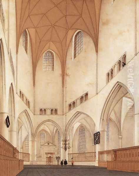 Interior of the Choir of St Bavo at Haarlem 1660 Oil Painting by Pieter Jansz Saenredam