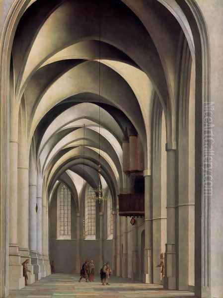 Choir of St. Bavo, Haarlem Oil Painting by Pieter Jansz Saenredam