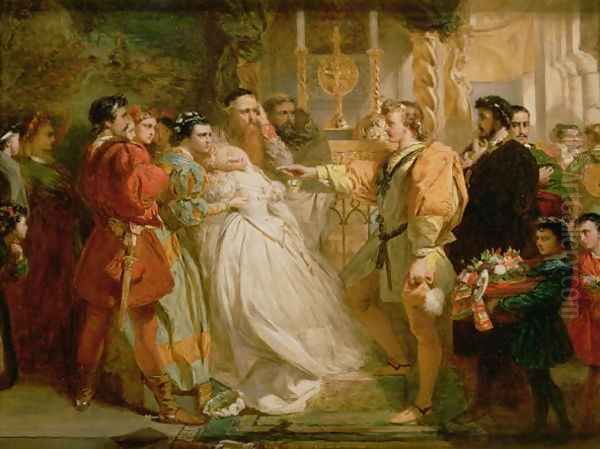 Claudio, deceived by Don John, accuses Hero, from Much Ado About Nothing, 1861 Oil Painting by Marcus Stone