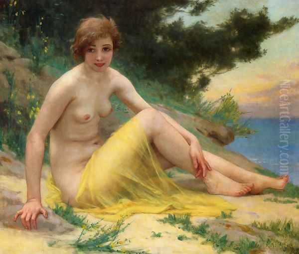 Nude at the Beach Oil Painting by Guillaume Seignac