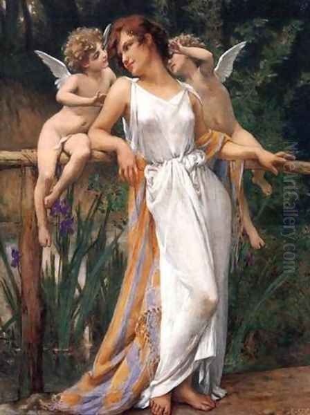 Nymph and Cherubs Oil Painting by Guillaume Seignac