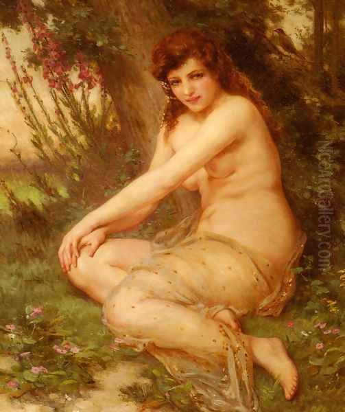 La Nymphe De Foret (The Forest Nymph) Oil Painting by Guillaume Seignac