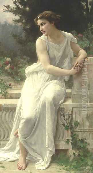 Young Woman Of Pompeii On A Terrace Oil Painting by Guillaume Seignac