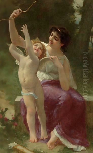 Venus And Cupid Oil Painting by Guillaume Seignac