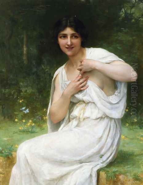 Preparing for the Bath Oil Painting by Guillaume Seignac