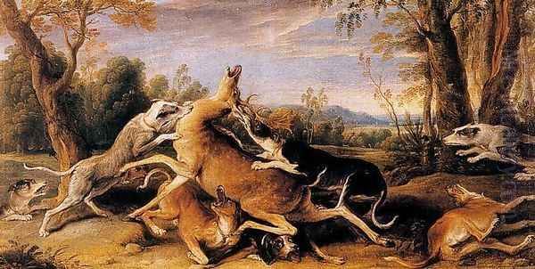 Hunting deer Oil Painting by Frans Snyders