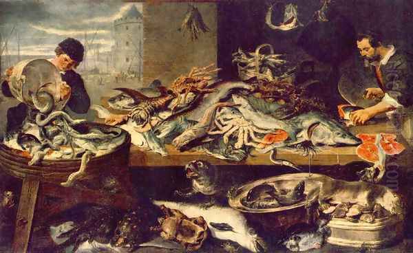 Fish Shop Oil Painting by Frans Snyders