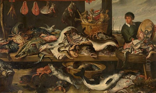 Fishmonger's Oil Painting by Frans Snyders