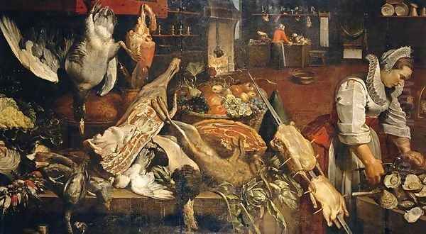 Kitchen Still-Life 1605-10 Oil Painting by Frans Snyders