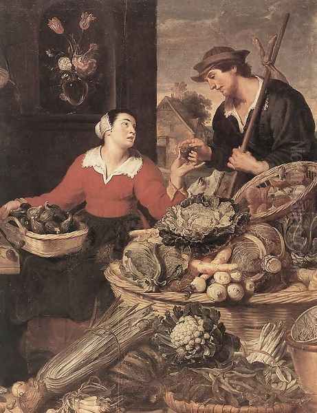 Fruit and Vegetable Stall (detail) Oil Painting by Frans Snyders