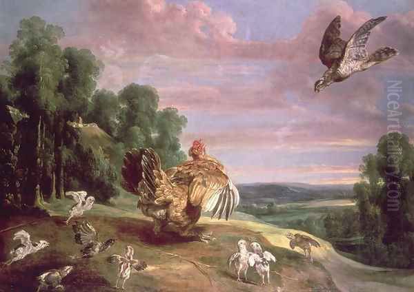 The Hawk and the Hen Oil Painting by Frans Snyders