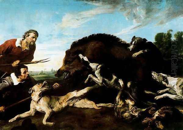 The boar hunting Oil Painting by Frans Snyders