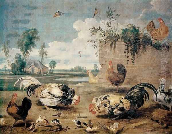 Struggle roosters Oil Painting by Frans Snyders