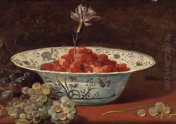 Strawberries with a carnation Oil Painting by Frans Snyders