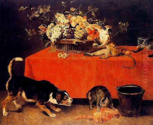 Table Oil Painting by Frans Snyders