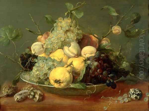 Still life with fruit in the porcelain bowl Oil Painting by Frans Snyders