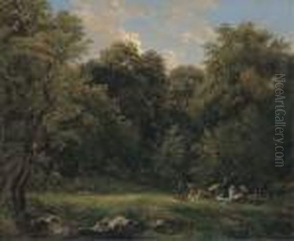 Dejeuner Sur L'herbe Oil Painting by Adrian Ludwig Richter