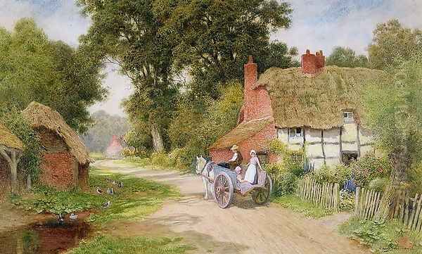 A Warwickshire Lane Oil Painting by Arthur Claude Strachan