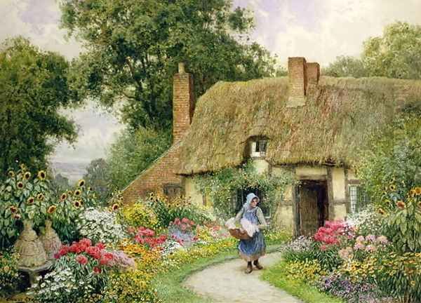 Taking out the Washing Oil Painting by Arthur Claude Strachan