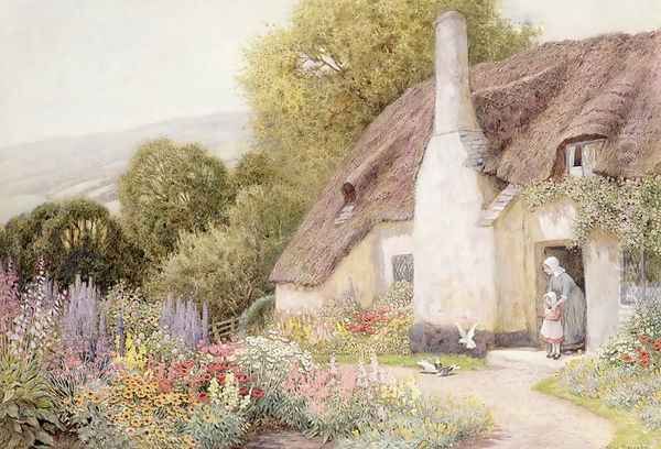 At Dunster Oil Painting by Arthur Claude Strachan