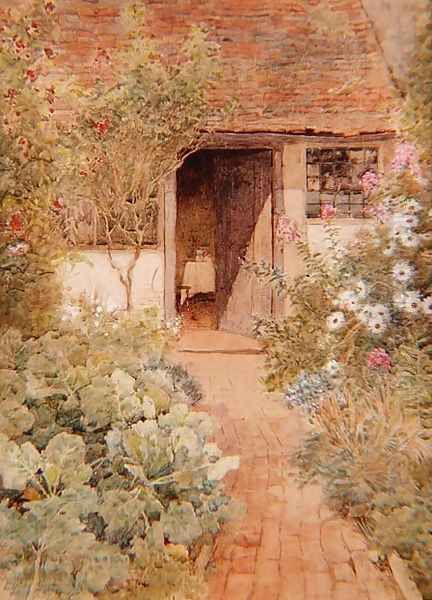 Cabbages in a Cottage Garden Oil Painting by Arthur Claude Strachan