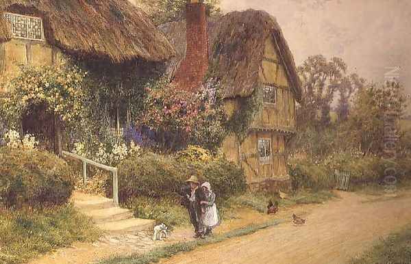 The Thatched Cottage Oil Painting by Arthur Claude Strachan