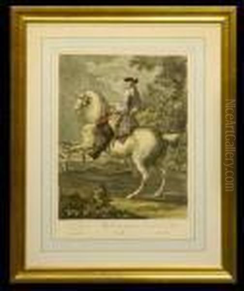 Equestrian Scenes Oil Painting by Johann Elias Ridinger or Riedinger