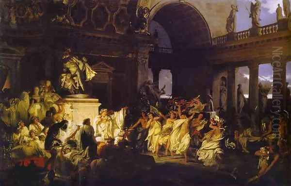 Roman Orgy in the Time of Caesars Oil Painting by Henryk Hector Siemiradzki