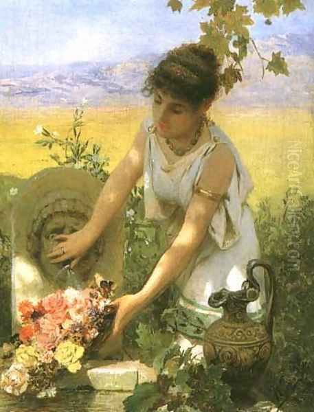 Girl at the Spring Oil Painting by Henryk Hector Siemiradzki