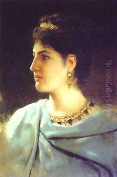 Portrait of a Roman Woman Oil Painting by Henryk Hector Siemiradzki