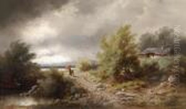 Approaching Storm Oil Painting by Albert Rieger