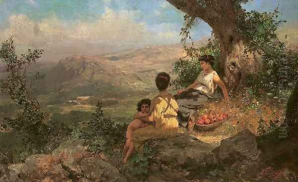 Idyll Oil Painting by Henryk Hector Siemiradzki