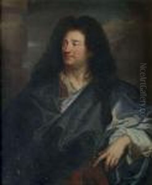 Portrait De Charles De La Fosse Oil Painting by Hyacinthe Rigaud