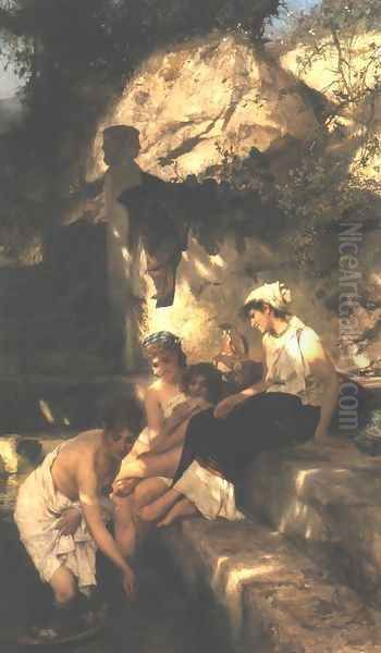 Roman Idyll Oil Painting by Henryk Hector Siemiradzki