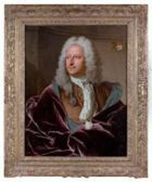 Portrait D'abraham Van Hoey (1684-1766) Oil Painting by Hyacinthe Rigaud