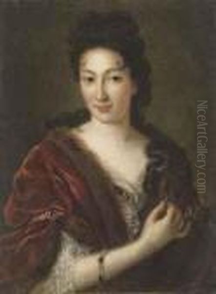 Portrait De Dame Oil Painting by Hyacinthe Rigaud