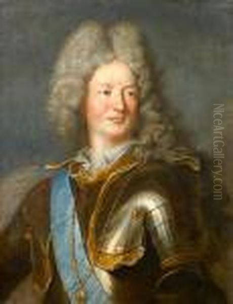 A Portrait Of Louis-alexandre De Bourbon,comte De Toulouse 
Inscribed 'duc De Villars / By Rigaud' (on The Reverse) Oil Painting by Hyacinthe Rigaud